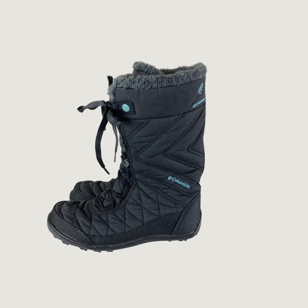 Columbia Minx Mid II Girls Snow Boots Sz 2 Black Waterproof Insulated School